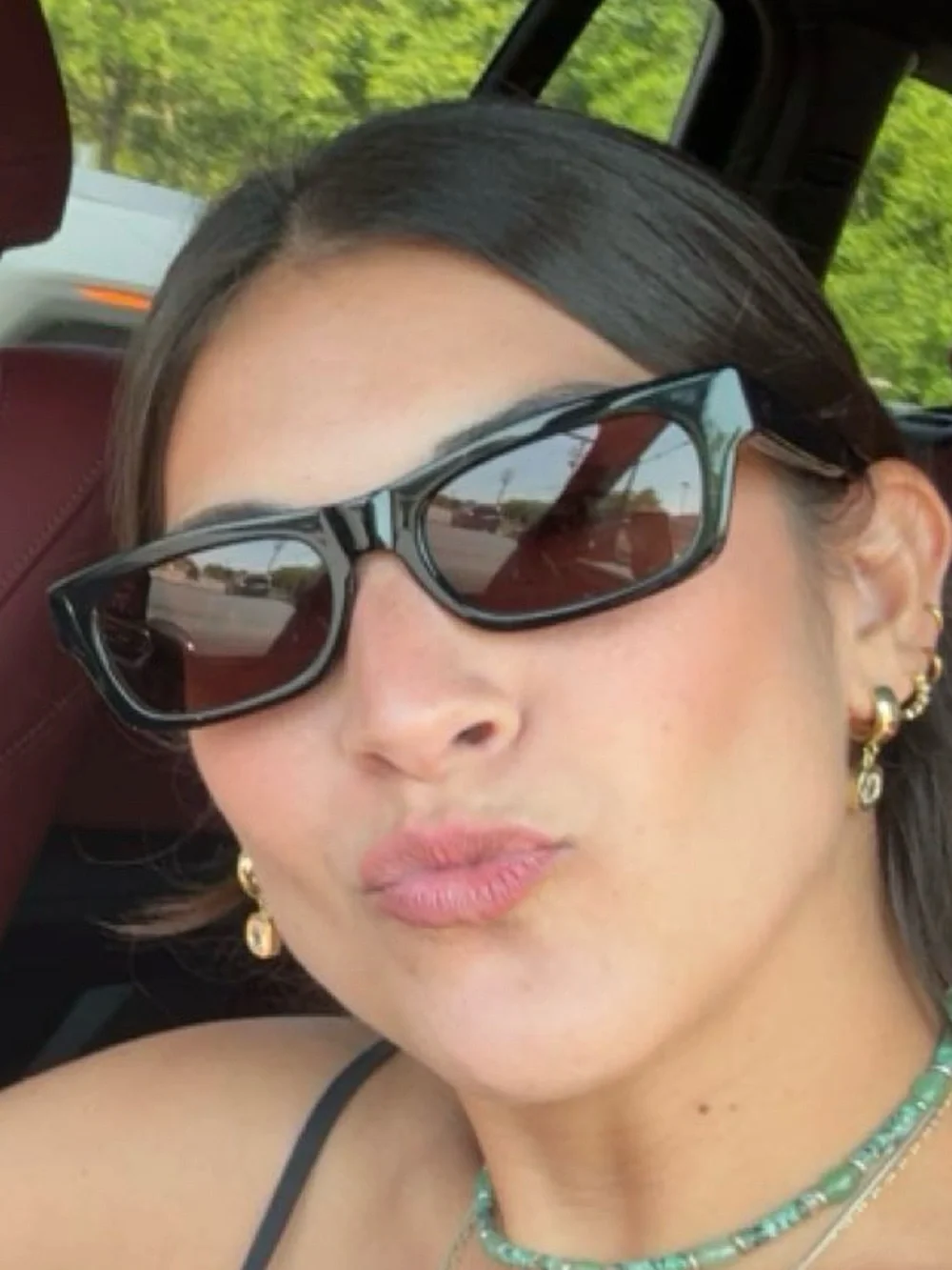Sleek Black Rectangular Women's Sunglasses - Unbranded